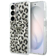 Etui Guess IML Leopard Print Triangle MagSafe na Samsung Galaxy S26 - czarne