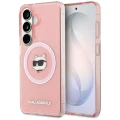 Etui Karl Lagerfeld IML Repeated Choupette MagSafe na Samsung Galaxy S26 Plus - różowe