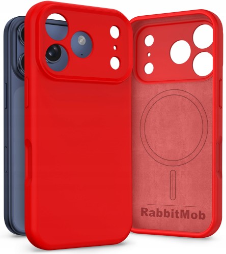 Etui RabbitMob do iPhone 17 Pro, Silikonowe PREMIUM, Case, do MagSafe - Czerwone