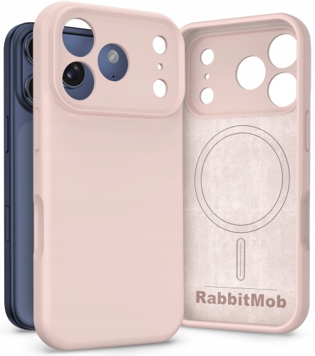 Etui RabbitMob do iPhone 17 Pro, Silikonowe PREMIUM, Case, do MagSafe - Różowe