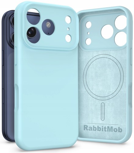 Etui RabbitMob do iPhone 17 Pro, Silikonowe PREMIUM, Case, do MagSafe - Niebieskie