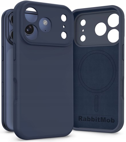 Etui RabbitMob do iPhone 17 Pro, Silikonowe PREMIUM, Case, do MagSafe - Granatowe