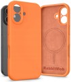 Etui RabbitMob do iPhone 17, Silikonowe PREMIUM, Case, Smukłe, do MagSafe - Pomarańczowe