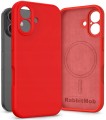 Etui RabbitMob do iPhone 17, Silikonowe PREMIUM, Case, Smukłe, do MagSafe - Czerwone