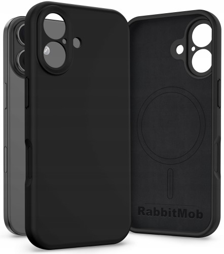 Etui RabbitMob do iPhone 17, Silikonowe PREMIUM, Case, Smukłe, do MagSafe - Czarne