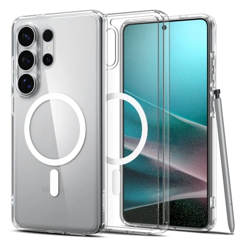 Etui Spigen Ultra Hybrid Mag MagSafe na Samsung Galaxy S26 Ultra - przezroczysto-białe