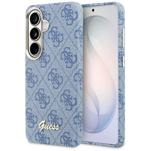 Etui Guess 4G Script MagSafe na Samsung Galaxy S26 - niebieskie