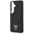 Etui Guess Embossed Ring Triangle Logo MagSafe na Samsung Galaxy S26 - czarne