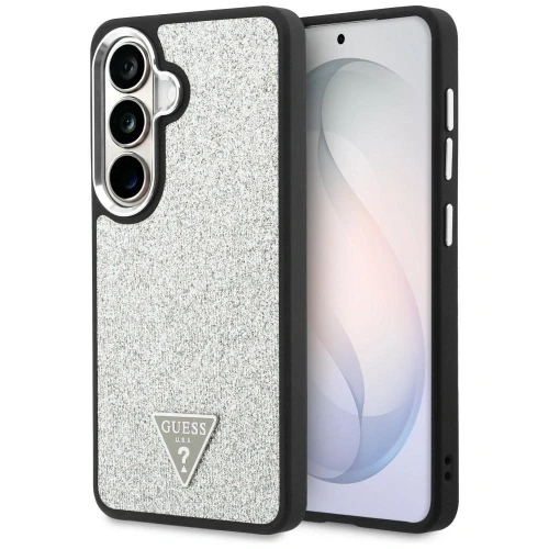 Etui Guess Fixed Glitter Triangle MagSafe na Samsung Galaxy S26+ - srebrne