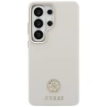 Etui Guess Rhinestone Round Logo MagSafe na Samsung Galaxy S26 Ultra - beżowe