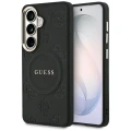 Etui Guess Saffiano Peony Embossed Ring MagSafe na Samsung Galaxy S26 - czarne