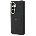 Etui Guess Saffiano Peony Embossed Ring MagSafe na Samsung Galaxy S26 - czarne