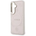 Etui Guess Saffiano Peony Embossed Ring MagSafe na Samsung Galaxy S26 - różowe