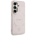 Etui Guess Saffiano Peony Embossed Ring MagSafe na Samsung Galaxy S26+ - różowe