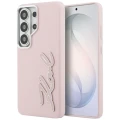 Etui Karl Lagerfeld Grained Signature Metal Resin Logo na Samsung Galaxy S26 Ultra - różowe
