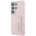 Etui Karl Lagerfeld Grained Signature Metal Resin Logo na Samsung Galaxy S26 Ultra - różowe