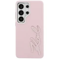 Etui Karl Lagerfeld Grained Signature Metal Resin Logo na Samsung Galaxy S26 Ultra - różowe