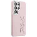 Etui Karl Lagerfeld Grained Signature Metal Resin Logo na Samsung Galaxy S26 Ultra - różowe