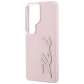 Etui Karl Lagerfeld Grained Signature Metal Resin Logo na Samsung Galaxy S26 Ultra - różowe