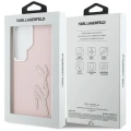 Etui Karl Lagerfeld Grained Signature Metal Resin Logo na Samsung Galaxy S26 Ultra - różowe