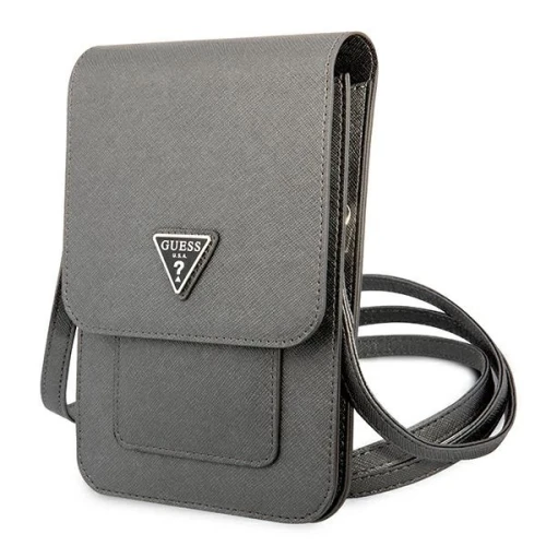 Torebka Guess Saffiano Triangle - szara