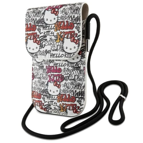Torebka Hello Kitty Leather Tags Graffiti Cord - beżowa