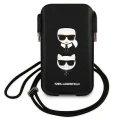Torebka Karl Lagerfeld Saffiano Ikonik Karl&Choupette Head 6.7'' - czarna
