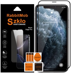 Szkło Hartowane RabbitMob 5D Full Glue do iPhone X / XS / 11 Pro + Zestaw do Montażu