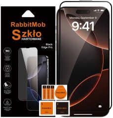 Szkło Hartowane RabbitMob 5D Full Glue do iPhone 16 Pro Max + Zestaw do Montażu