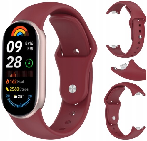 Pasek opaska RabbitMob do Xiaomi Mi Band 8/9/10, Wytrzymały | Bordowy