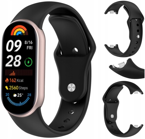 Pasek opaska RabbitMob do Xiaomi Mi Band 8/9/10, Wytrzymały | Czarny