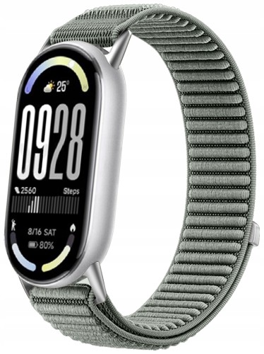 Pasek opaska RabbitMob do Xiaomi Mi Band 8/9/10, Oddychający, PREMIUM NYLON - Szałwiowy