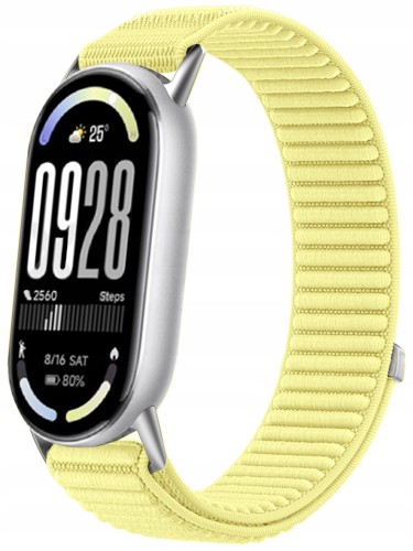 Pasek opaska RabbitMob do Xiaomi Mi Band 8/9/10, Oddychający, PREMIUM NYLON - Cytrynowy