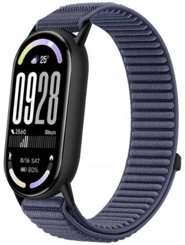 Pasek opaska RabbitMob do Xiaomi Mi Band 8/9/10, Oddychający, PREMIUM NYLON - Grafitowy