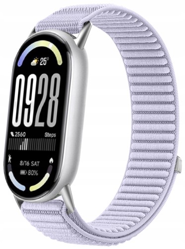 Pasek opaska RabbitMob do Xiaomi Mi Band 8/9/10, Oddychający, PREMIUM NYLON - Lawendowy