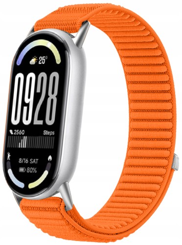 Pasek opaska RabbitMob do Xiaomi Mi Band 8/9/10, Oddychający, PREMIUM NYLON - Pomarańczowy