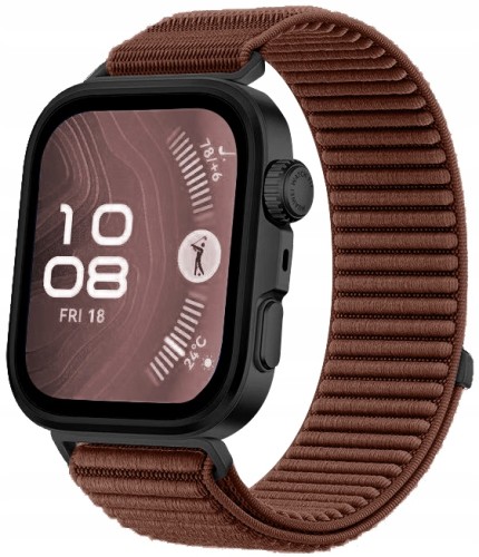 Pasek RabbitMob do Huawei Watch Fit 3/4/4 Pro, Oddychający, PREMIUM NYLON - Czekoladowy brąz
