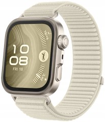 Pasek RabbitMob do Huawei Watch Fit 3/4/4 Pro, Oddychający, PREMIUM NYLON - Kremowy