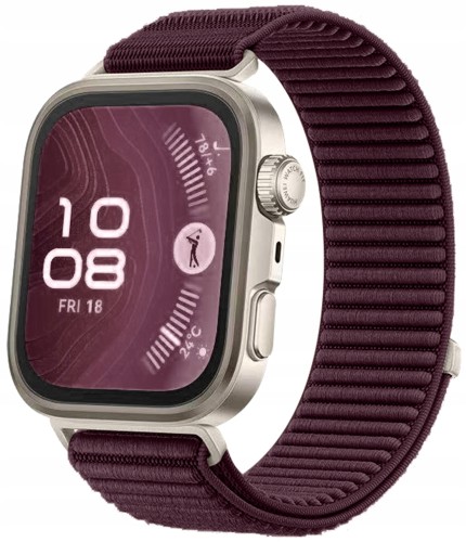 Pasek RabbitMob do Huawei Watch Fit 3/4/4 Pro, Oddychający, PREMIUM NYLON - Bordowy