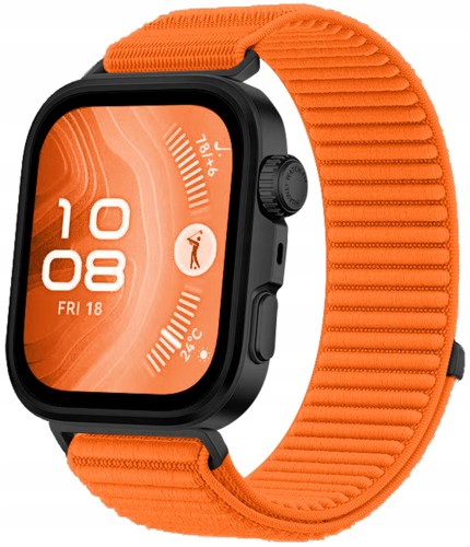 Pasek RabbitMob do Huawei Watch Fit 3/4/4 Pro, Oddychający, PREMIUM NYLON - Pomarańczowy