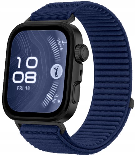 Pasek RabbitMob do Huawei Watch Fit 3/4/4 Pro, Oddychający, PREMIUM NYLON - Granatowy