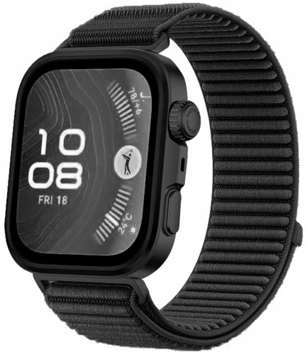 Pasek RabbitMob do Huawei Watch Fit 3/4/4 Pro, Oddychający, PREMIUM NYLON - Czarny