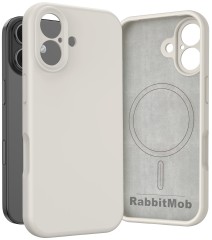Etui RabbitMob do iPhone 17, Silikonowe PREMIUM, Case, Smukłe, do MagSafe - Beżowe