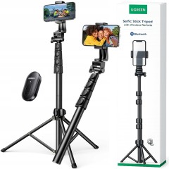 UGREEN Regulowany Selfie Stick Przenośny Statyw Z Pilotem Bluetooth 1,7M