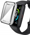 ETUI 2W1 Z OSŁONĄ NA EKRAN 360° DO SMARTBAND HUAWEI BAND 7 - SREBRNY