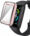ETUI 2W1 Z OSŁONĄ NA EKRAN 360° DO SMARTBAND HUAWEI BAND 7 - RÓŻOWY