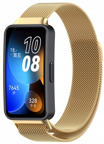 Bransoleta pasek Milanese RabbiMob do Huawei Band 8/9/10 | Złoty