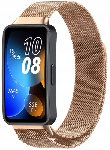 Bransoleta pasek Milanese RabbiMob do Huawei Band 8/9/10 | Różowe złoto