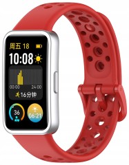 Opaska pasek perforowany RabbitMob do Huawei Band 8/9/10 | Czerwony