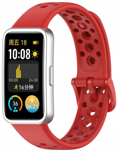 Opaska pasek perforowany RabbitMob do Huawei Band 8/9/10 | Czerwony